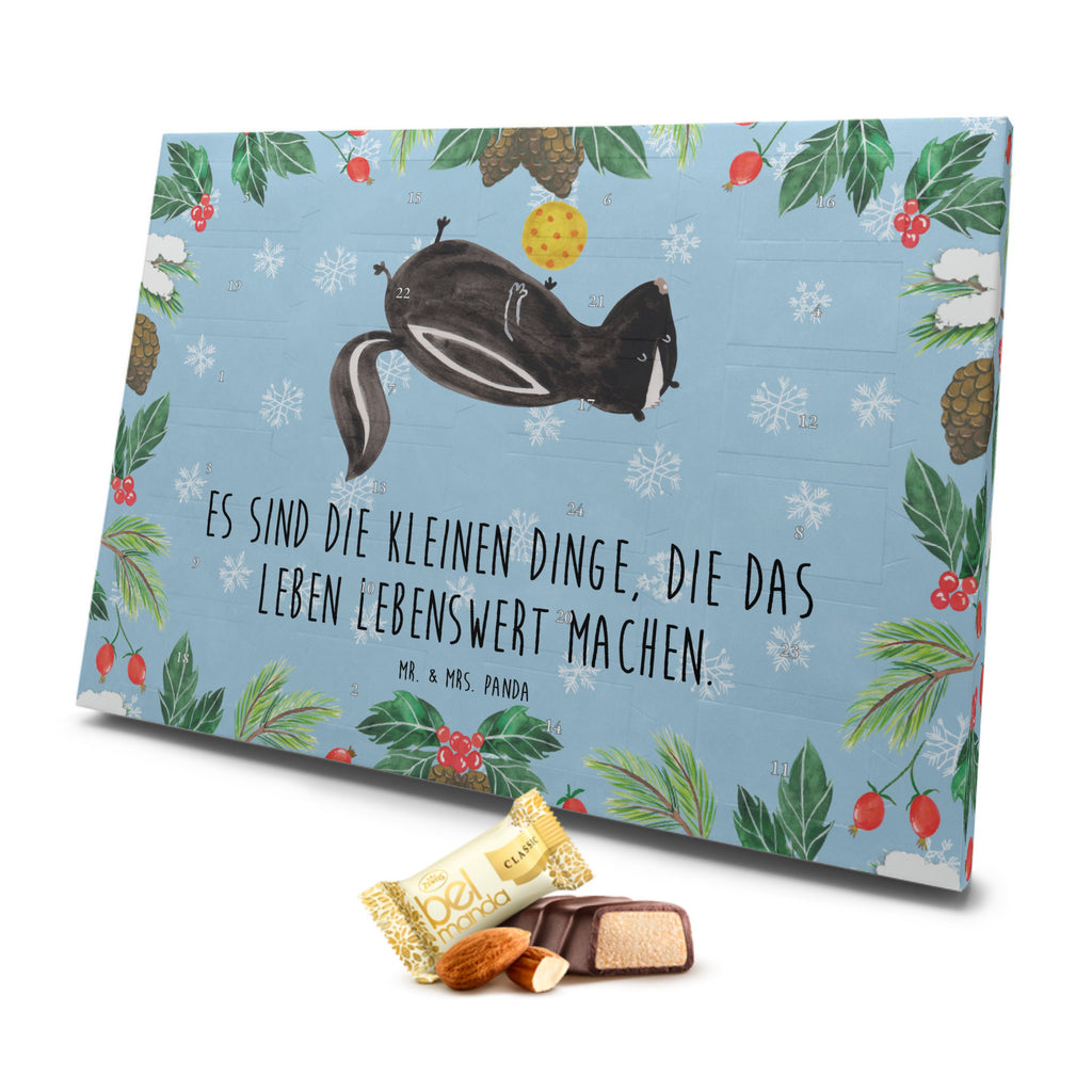 Marzipan Adventskalender Stinktier Ball Marzipan Adventskalender, Stinktier, Skunk, Wildtier, Raubtier, Stinker, Stinki, verspielt, Weisheit