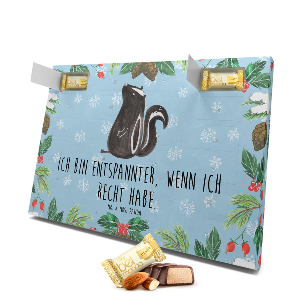 Marzipan Adventskalender Stinktier Sitzen Marzipan Adventskalender, Stinktier, Skunk, Wildtier, Raubtier, Stinker, Stinki, Spruch, Büro, Recht, Besserwisser