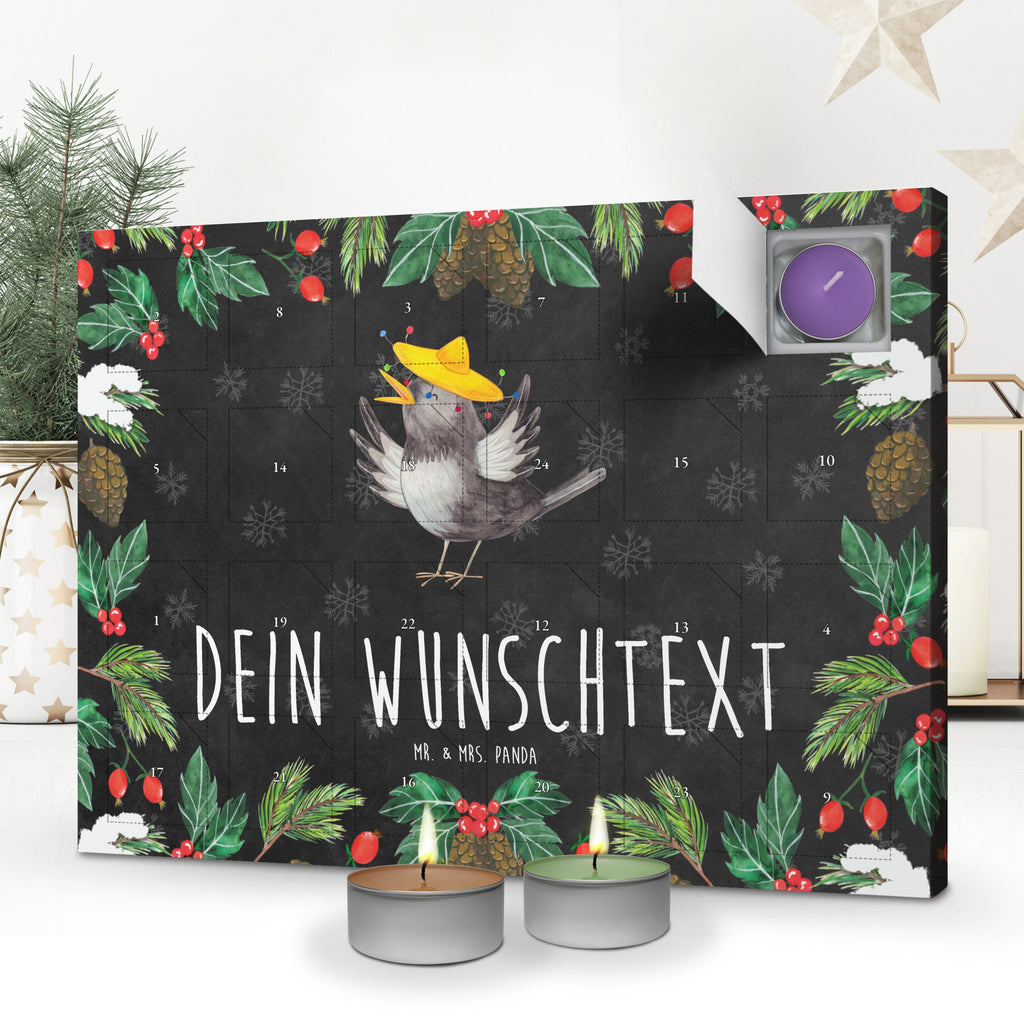 Personalisierter Duftkerzen Adventskalender Rabe Sombrero Personalisierter Duftkerzen Adventskalender, Tiermotive, Gute Laune, lustige Sprüche, Tiere, Rabe, Vogel, Vögel, Spruch positiv, fröhlich sein, glücklich sein, Glück Spruch, froh, Elster, Motivation