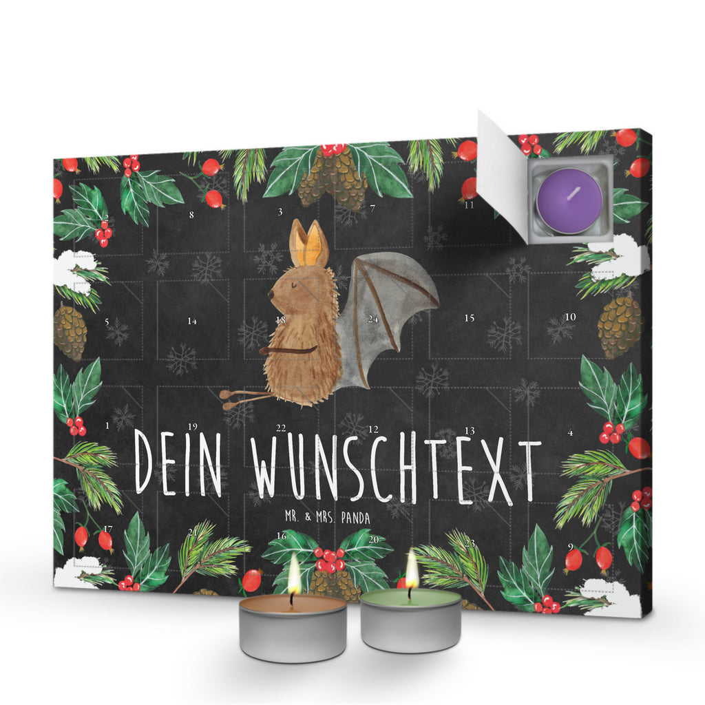 Personalisierter Duftkerzen Adventskalender Fledermaus Sitzen Personalisierter Duftkerzen Adventskalender, Tiermotive, Gute Laune, lustige Sprüche, Tiere, Fledermaus, Fledermäuse, Motivation, entspannen