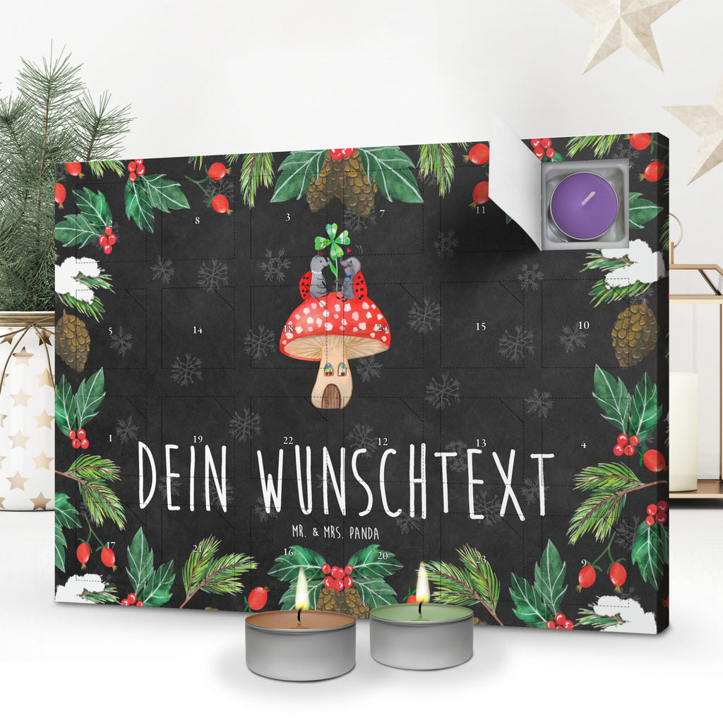 Personalisierter Duftkerzen Adventskalender Marienkäfer Fliegenpilz Personalisierter Duftkerzen Adventskalender, Tiermotive, Gute Laune, lustige Sprüche, Tiere, Haus, Wohnung, zuhause, Fliegenpilz, Marienkäfer, Fleigenpilzhaus