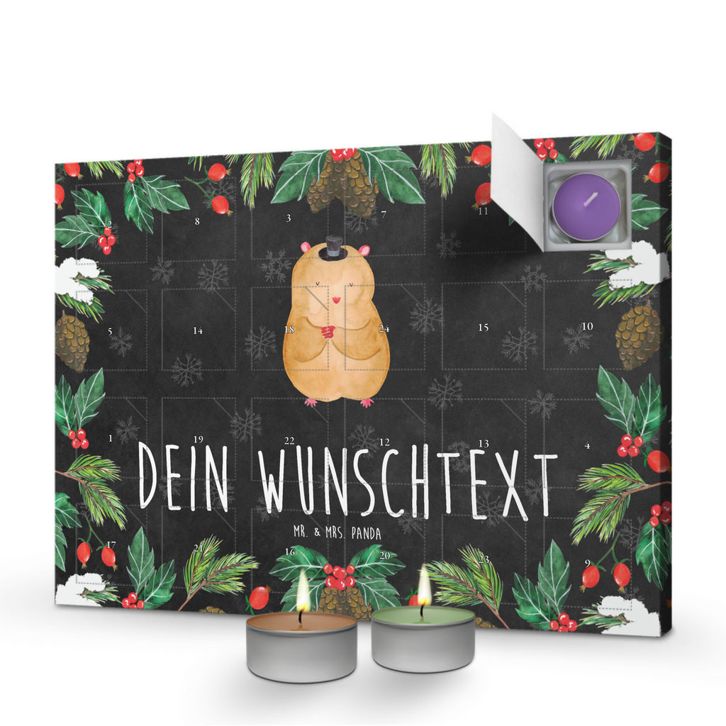 Personalisierter Duftkerzen Adventskalender Hamster Hut Personalisierter Duftkerzen Adventskalender, Tiermotive, Gute Laune, lustige Sprüche, Tiere, Hamster, Hut, Magier, Zylinder, Zwerghamster, Zauberer