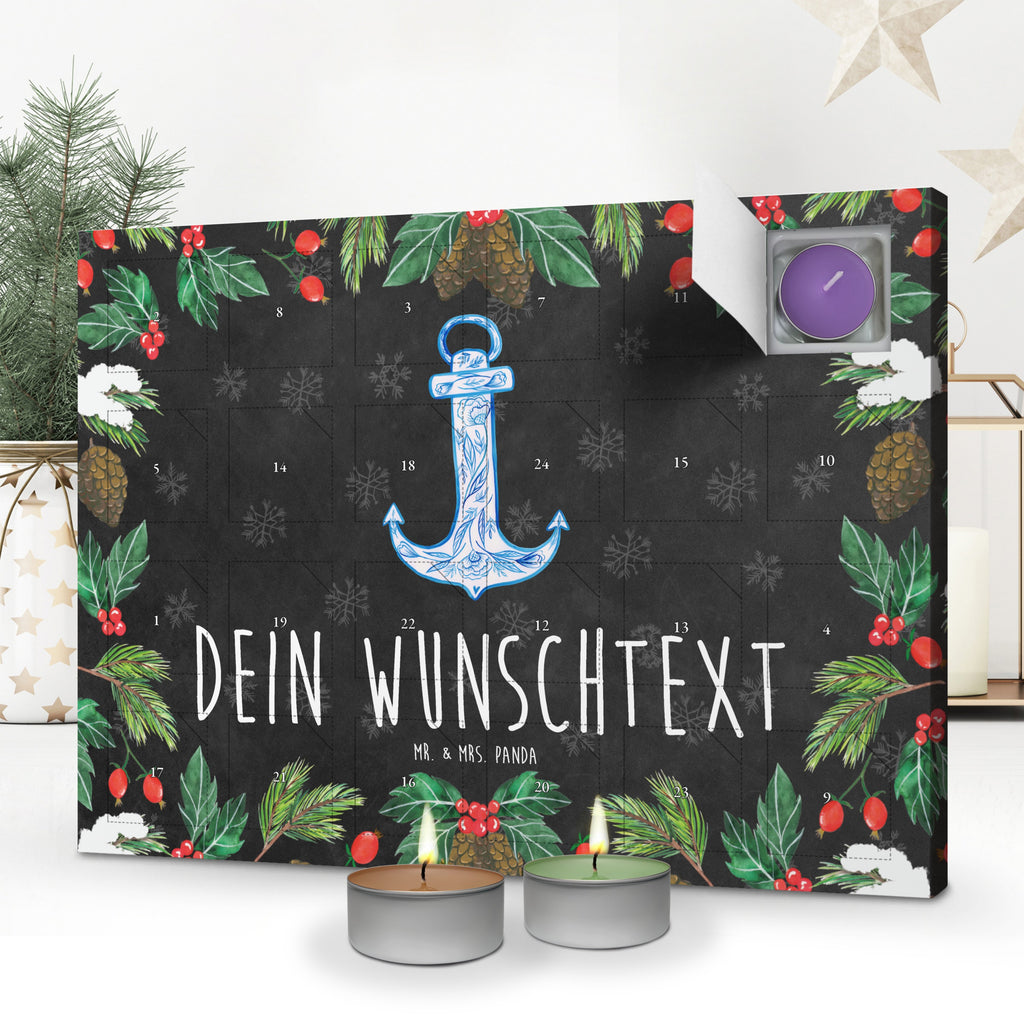 Personalisierter Duftkerzen Adventskalender Anker Blau Personalisierter Duftkerzen Adventskalender, Tiermotive, Gute Laune, lustige Sprüche, Tiere