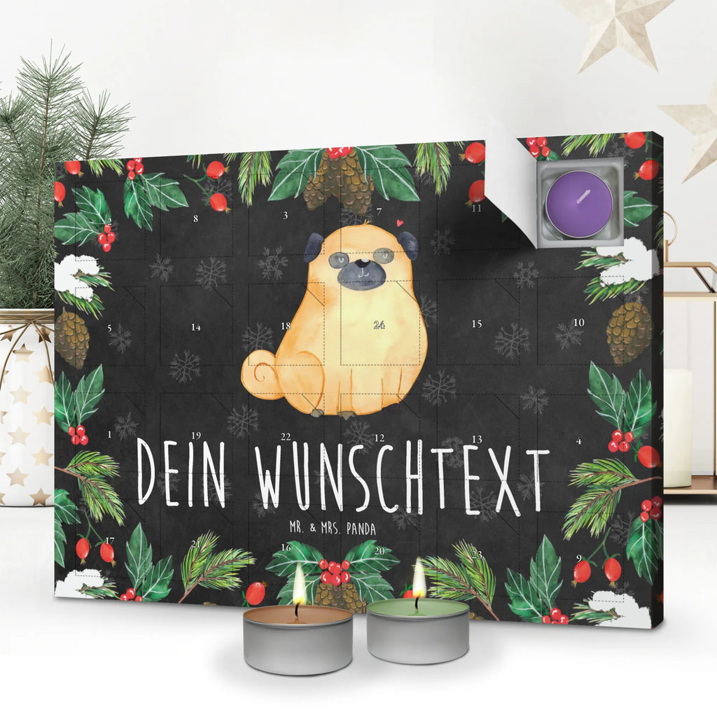 Personalisierter Duftkerzen Adventskalender Mops Personalisierter Duftkerzen Adventskalender, Hund, Hundemotiv, Haustier, Hunderasse, Tierliebhaber, Hundebesitzer, Sprüche, Mops, Liebe, Hundeliebe