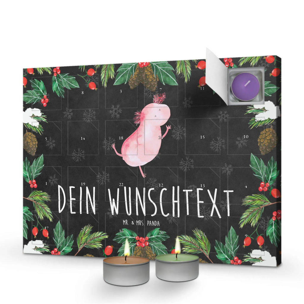 Personalisierter Duftkerzen Adventskalender Axolotl Tanzen Personalisierter Duftkerzen Adventskalender, Axolotl, Molch, Axolot, Schwanzlurch, Lurch, Lurche, Dachschaden, Sterne, verrückt, Freundin, beste Freundin