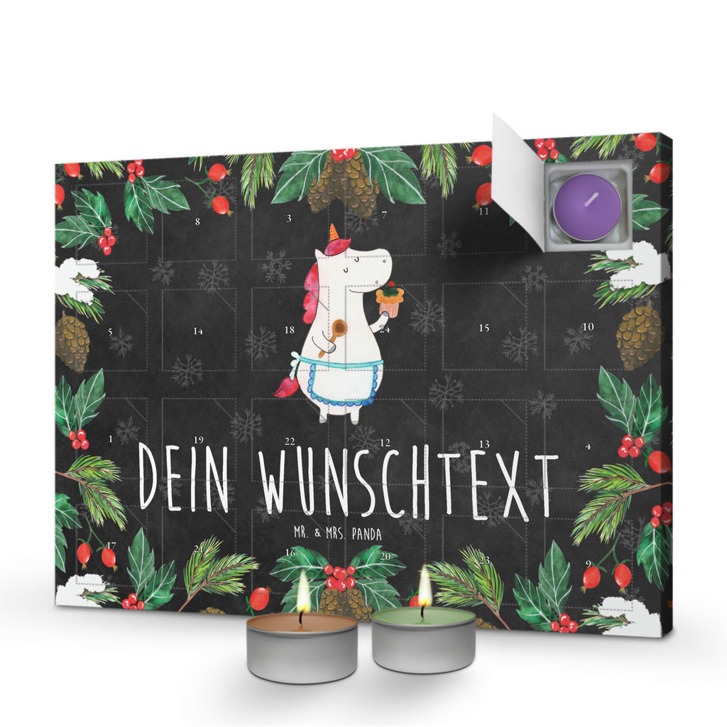 Personalisierter Duftkerzen Adventskalender Einhorn Küche Personalisierter Duftkerzen Adventskalender, Einhorn, Einhörner, Einhorn Deko, Pegasus, Unicorn, backen, Muffin, Motivation, Träumer, träumen, Bäckerin, Hobbykoch, Koch, Torte, Kuchen