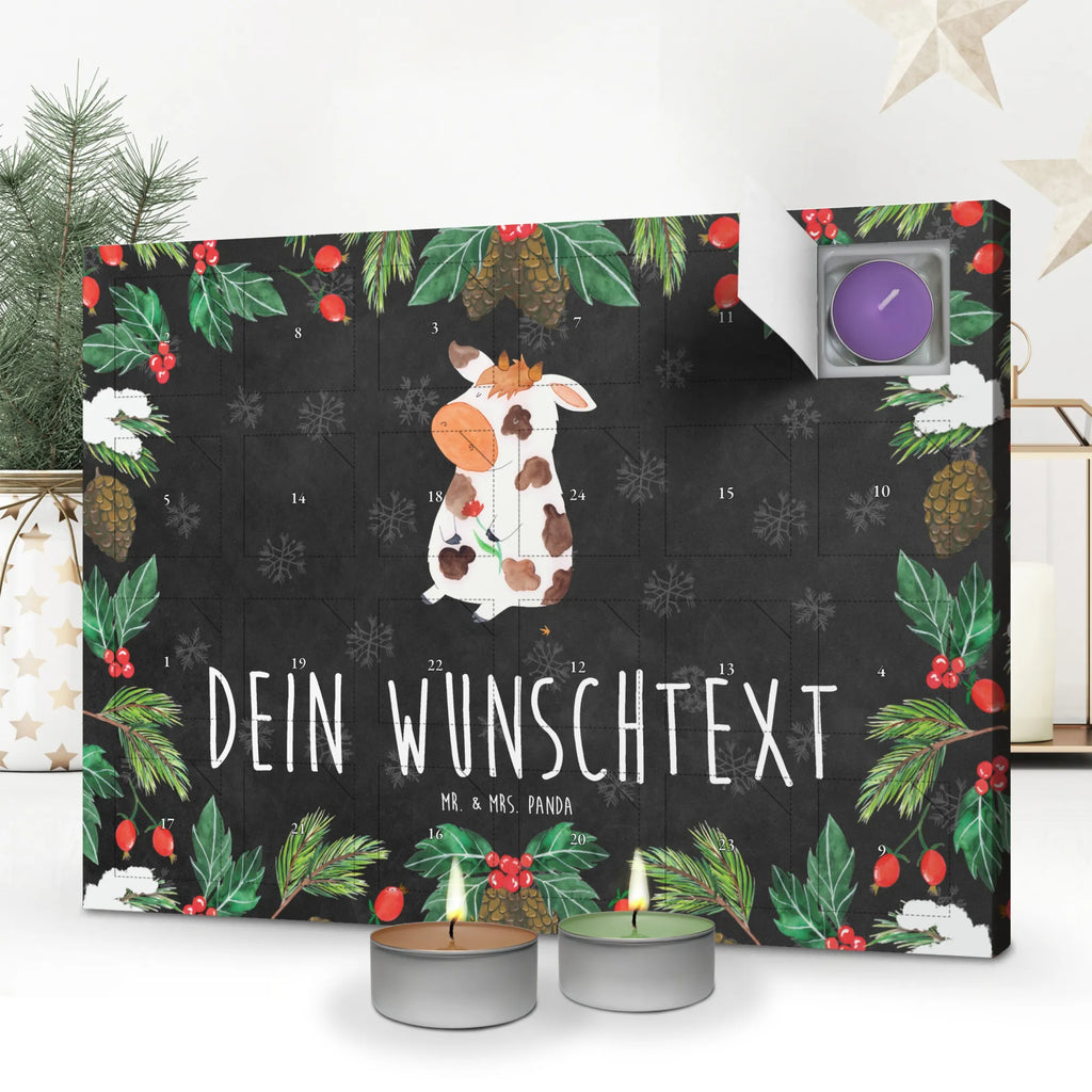 Personalisierter Duftkerzen Adventskalender Kuh Personalisierter Duftkerzen Adventskalender, Bauernhof, Hoftiere, Landwirt, Landwirtin, Kuh, Kühe, Träume, Flausen, Spruch, Magie, Motivtion, Hof, Milch, Milchkuh