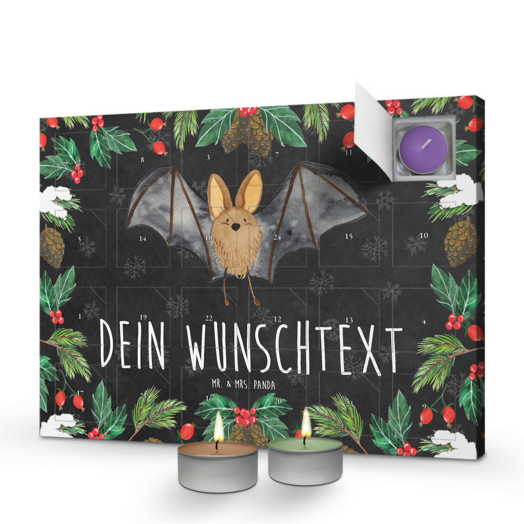 Personalisierter Duftkerzen Adventskalender Fledermaus Flügel Personalisierter Duftkerzen Adventskalender, Tiermotive, Gute Laune, lustige Sprüche, Tiere