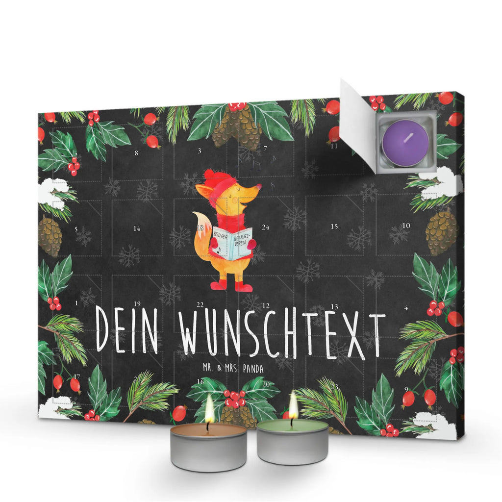 Personalisierter Duftkerzen Adventskalender Fuchs Sänger Personalisierter Duftkerzen Adventskalender, Winter, Weihnachten, Weihnachtsdeko, Nikolaus, Advent, Heiligabend, Wintermotiv, Fuchs, Füchse, Sänger, Geschenk Sänger, Singen, Weihnachtslieder