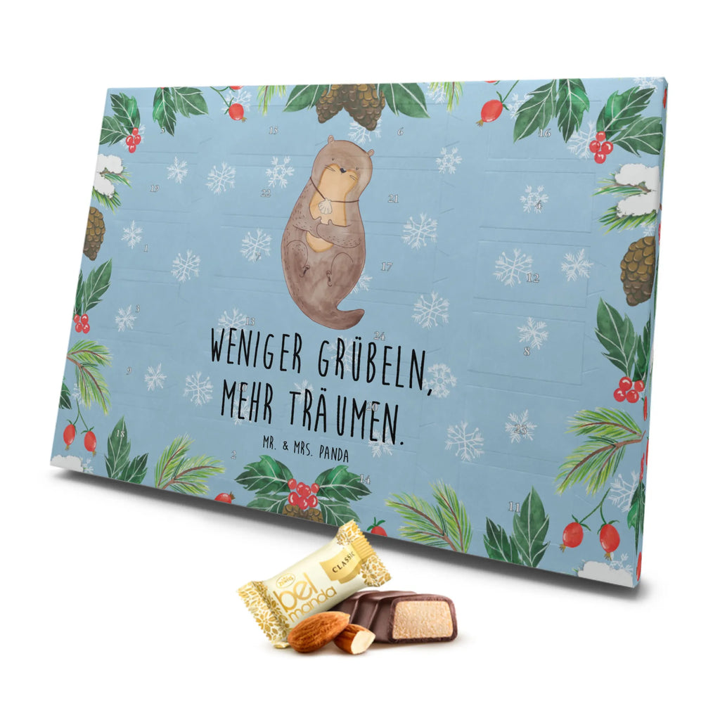 Marzipan Adventskalender Otter Muschel Marzipan Adventskalender, Otter, Fischotter, Seeotter, Otterliebe, grübeln, träumen, Motivation, Tagträumen, Büro