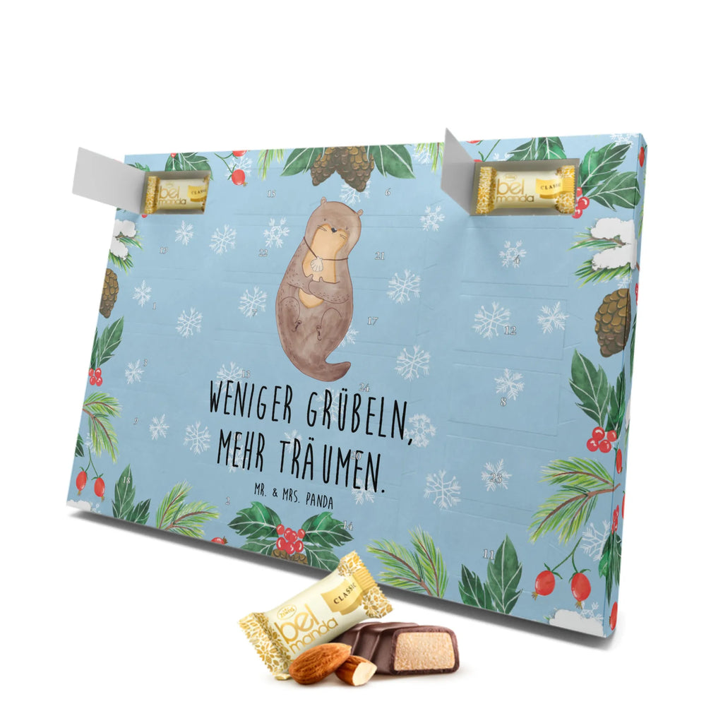 Marzipan Adventskalender Otter Muschel Marzipan Adventskalender, Otter, Fischotter, Seeotter, Otterliebe, grübeln, träumen, Motivation, Tagträumen, Büro