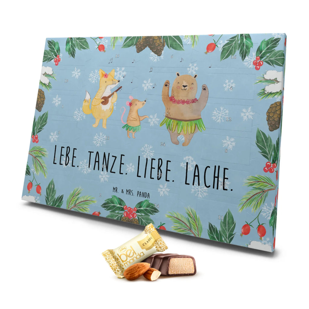 Marzipan Adventskalender Waldtiere Aloha Marzipan Adventskalender, Tiermotive, Gute Laune, lustige Sprüche, Tiere, Wald, Waldtiere, Musik, Aloha, Bär, Hase, Igel, Tanzen, Leben, Lachen