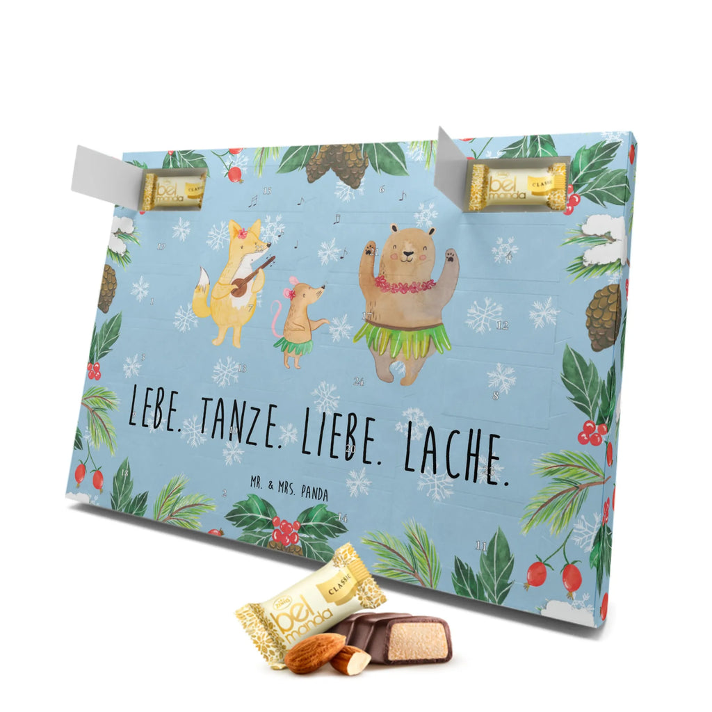 Marzipan Adventskalender Waldtiere Aloha Marzipan Adventskalender, Tiermotive, Gute Laune, lustige Sprüche, Tiere, Wald, Waldtiere, Musik, Aloha, Bär, Hase, Igel, Tanzen, Leben, Lachen