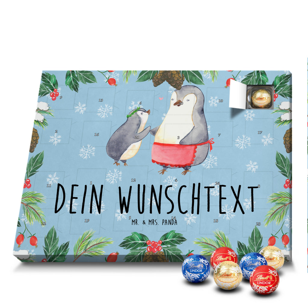 Personalisierter Kugel Markenschokolade Adventskalender Pinguin mit Kind Personalisierter Kugel Markenschokolade Adventskalender, Familie, Vatertag, Muttertag, Bruder, Schwester, Mama, Papa, Oma, Opa, Geschenk, Mami, Mutti, Mutter, Geburststag