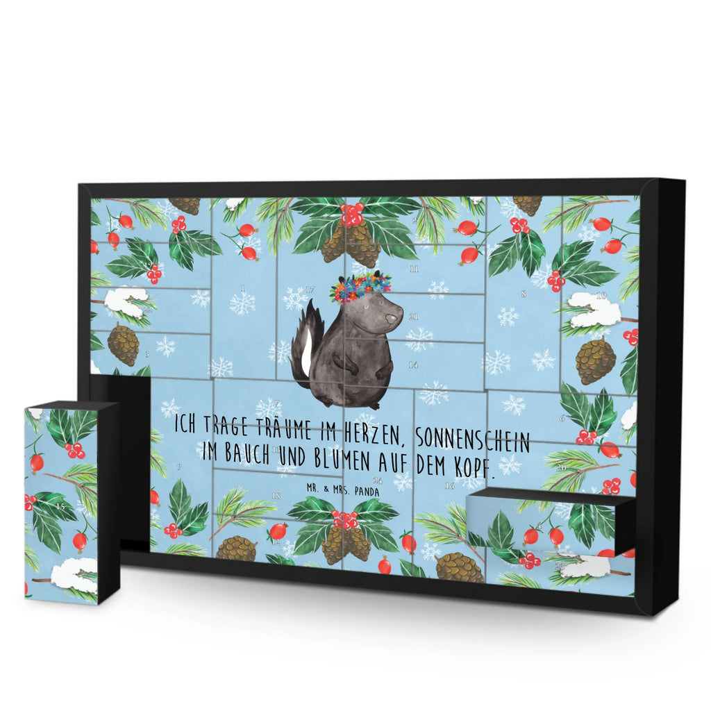 Befüllbarer Adventskalender Stinktier Mädchen Befüllbarer Adventskalender, Adventskalender zum selbst befüllen, Stinktier, Skunk, Wildtier, Raubtier, Stinker, Stinki, Yoga, Namaste