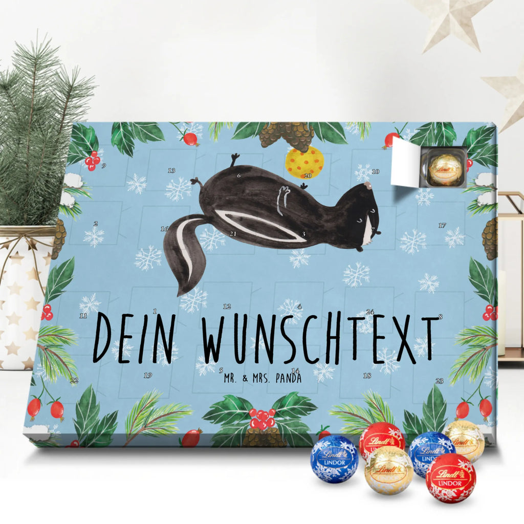 Personalisierter Kugel Markenschokolade Adventskalender Stinktier Ball Personalisierter Kugel Markenschokolade Adventskalender, Stinktier, Skunk, Wildtier, Raubtier, Stinker, Stinki, verspielt, Weisheit