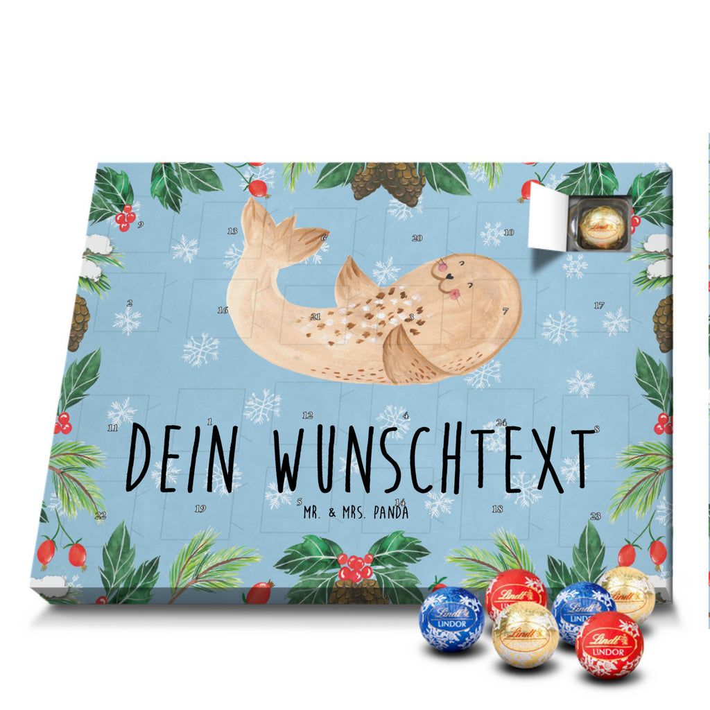 Personalisierter Kugel Markenschokolade Adventskalender Robbe Liegen Personalisierter Kugel Markenschokolade Adventskalender, Tiermotive, Gute Laune, lustige Sprüche, Tiere, Robbe, Robben, Seehund, Strand, Meerestier, Ostsee, Nordsee, Lachen, Freude