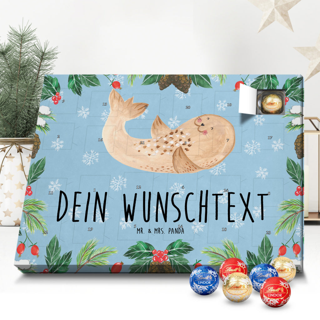 Personalisierter Kugel Markenschokolade Adventskalender Robbe Liegen Personalisierter Kugel Markenschokolade Adventskalender, Tiermotive, Gute Laune, lustige Sprüche, Tiere, Robbe, Robben, Seehund, Strand, Meerestier, Ostsee, Nordsee, Lachen, Freude