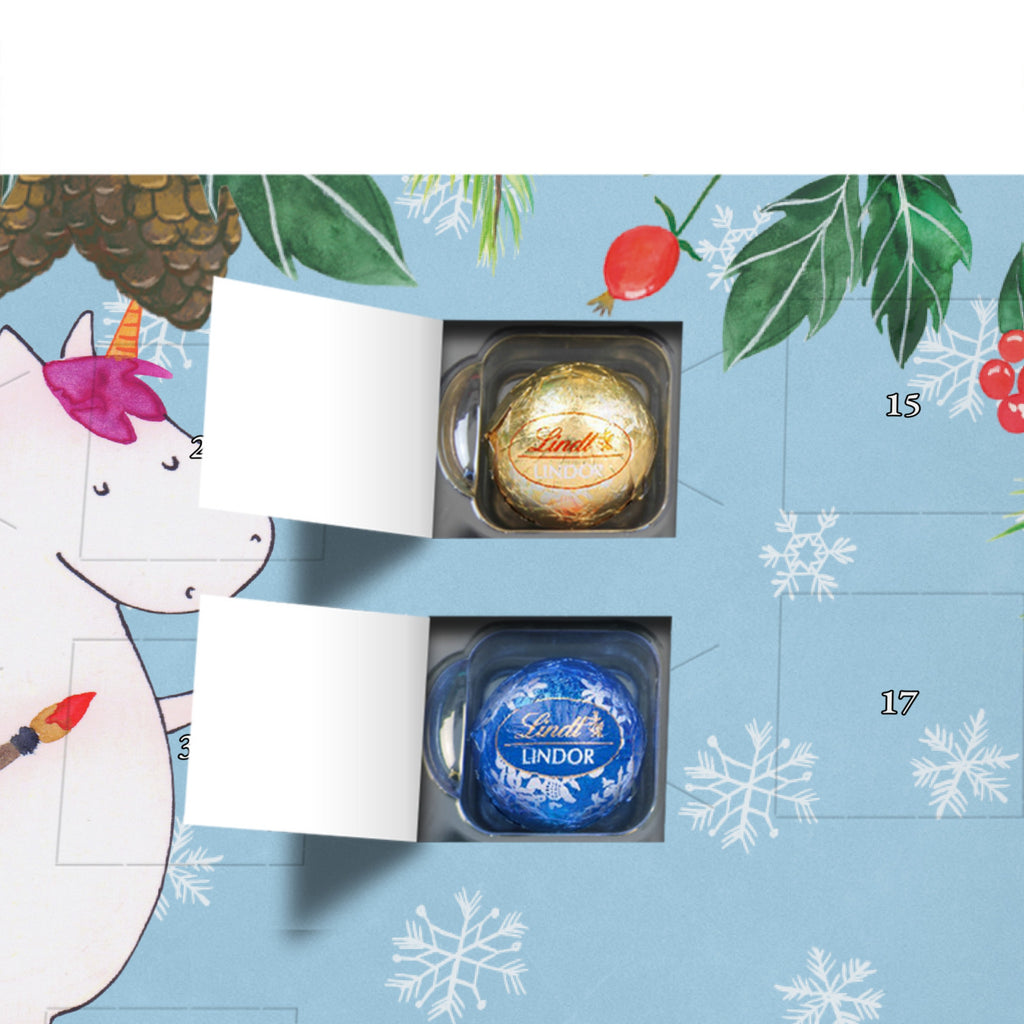 Personalisierter Kugel Markenschokolade Adventskalender Einhorn Künstler Personalisierter Kugel Markenschokolade Adventskalender, Einhorn, Einhörner, Einhorn Deko, Pegasus, Unicorn, Englisch, Künstler, Artist, Malen, Zeichnen, Welt, Farbe, Stift, Pinsel, Geschenk, Maler