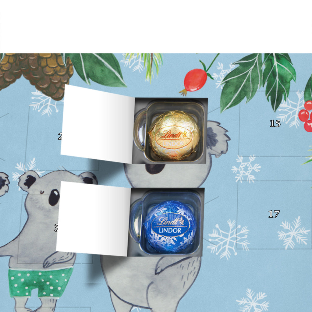 Personalisierter Kugel Markenschokolade Adventskalender Koala Familie zwei Personalisierter Kugel Markenschokolade Adventskalender, Familie, Vatertag, Muttertag, Bruder, Schwester, Mama, Papa, Oma, Opa, Koala, Koalabär, beste Familie, Familienzeit, Familienleben, Koalafamilie, Lieblingsfamilie