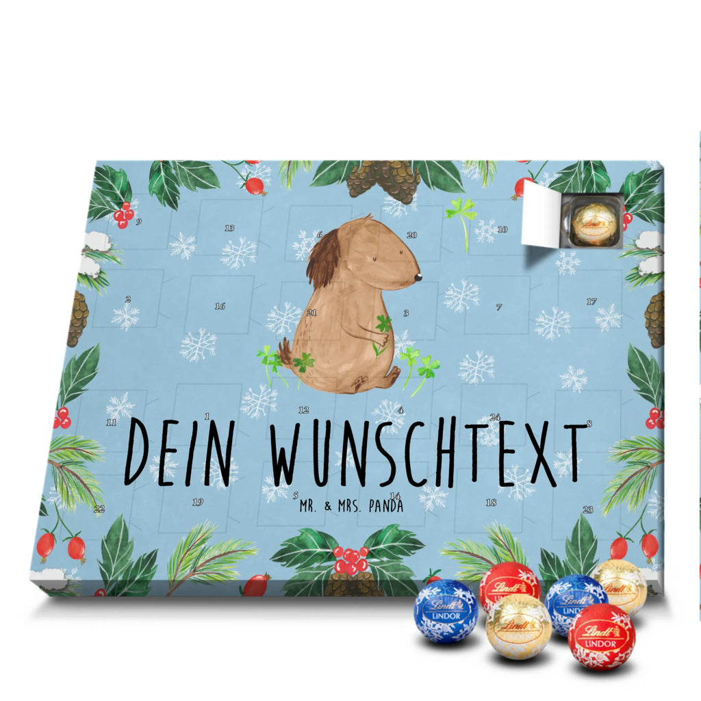 Personalisierter Kugel Markenschokolade Adventskalender Hund Kleeblatt Personalisierter Kugel Markenschokolade Adventskalender, Hund, Hundemotiv, Haustier, Hunderasse, Tierliebhaber, Hundebesitzer, Sprüche, Kleeblatt, Glück, Tagträume, Motivation, Neuanfang, Geschenk, Glücksbringer, Selbstliebe, Achtsamkeit