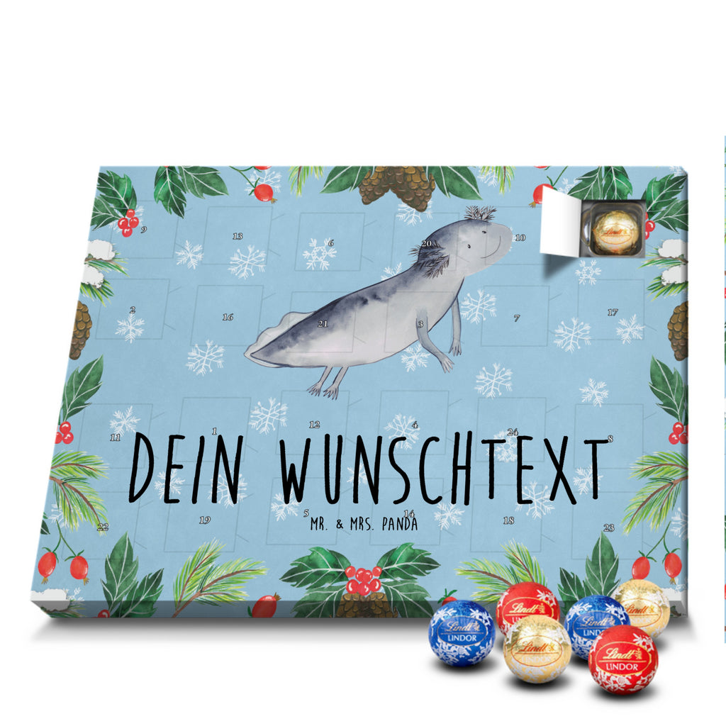 Personalisierter Kugel Markenschokolade Adventskalender Axolotl Schwimmen Personalisierter Kugel Markenschokolade Adventskalender, Axolotl, Molch, Axolot, Schwanzlurch, Lurch, Lurche, Problem, Probleme, Lösungen, Motivation