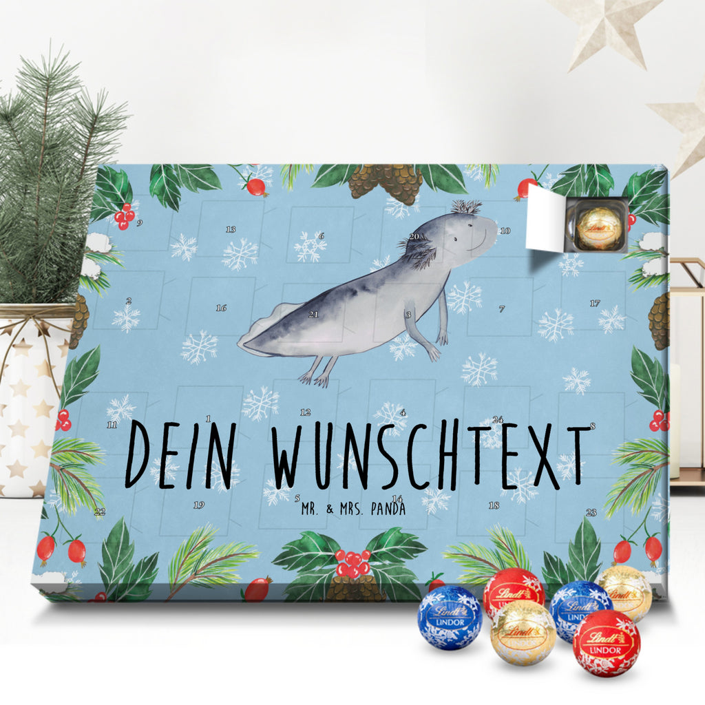 Personalisierter Kugel Markenschokolade Adventskalender Axolotl Schwimmen Personalisierter Kugel Markenschokolade Adventskalender, Axolotl, Molch, Axolot, Schwanzlurch, Lurch, Lurche, Problem, Probleme, Lösungen, Motivation