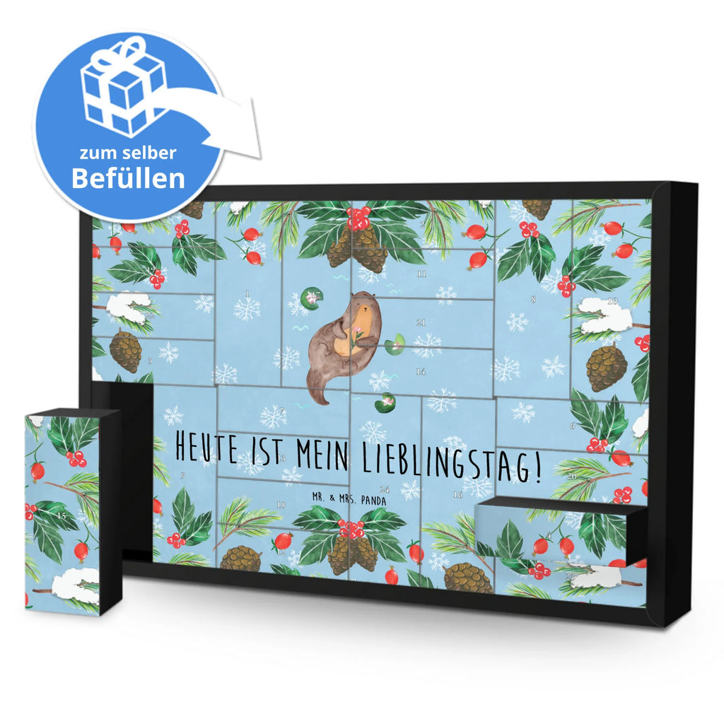 Befüllbarer Adventskalender Otter Seerose Befüllbarer Adventskalender, Adventskalender zum selbst befüllen, Otter, Fischotter, Seeotter, Otter Seeotter See Otter