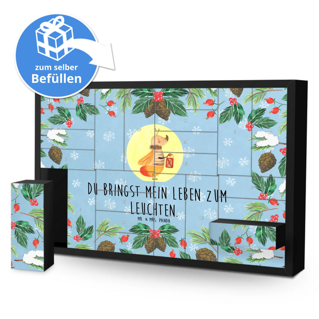 Befüllbarer Adventskalender Glühwürmchen Befüllbarer Adventskalender, Adventskalender zum selbst befüllen, Tiermotive, Gute Laune, lustige Sprüche, Tiere, Glühwürmchen, Glühwurm, Falter, Liebe, Leuchten, magisch, Liebesbeweis, Lieblingsmensch, Verlobung, Heiratsantrag, Jahrestag, Liebesspruch