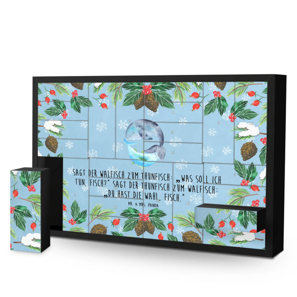 Befüllbarer Adventskalender Walfisch Thunfisch Befüllbarer Adventskalender, Adventskalender zum selbst befüllen, Tiermotive, Gute Laune, lustige Sprüche, Tiere, Wal, Wahl, Tunfisch, Wortwitz lustig, Spruch lustig, Flachwitz, Witz, Spruch des Tages, Flachwitz Geschenk