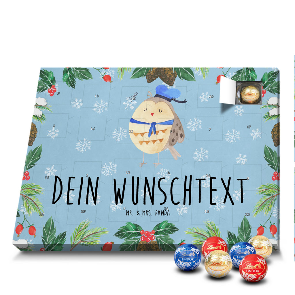 Personalisierter Kugel Markenschokolade Adventskalender Eule Matrose Personalisierter Kugel Markenschokolade Adventskalender, Eule, Eule Spruch, Eule Deko, Owl, Wortspiel lustig, Matrose, Freundin, Ehe, Seefahrer, Heimathafen, Hochzeitstag Geschenk