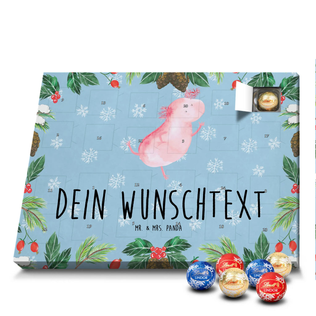 Personalisierter Kugel Markenschokolade Adventskalender Axolotl Tanzen Personalisierter Kugel Markenschokolade Adventskalender, Axolotl, Molch, Axolot, Schwanzlurch, Lurch, Lurche, Dachschaden, Sterne, verrückt, Freundin, beste Freundin