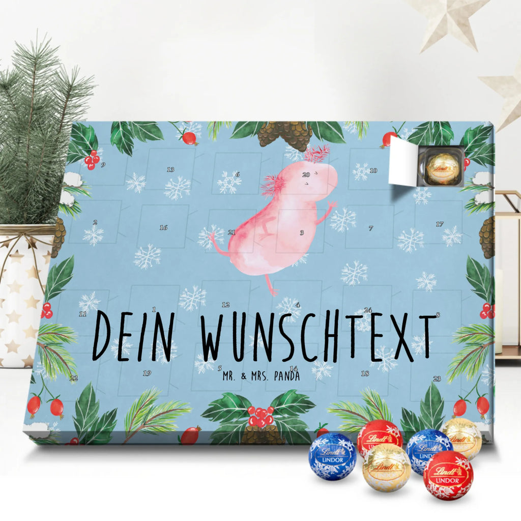 Personalisierter Kugel Markenschokolade Adventskalender Axolotl Tanzen Personalisierter Kugel Markenschokolade Adventskalender, Axolotl, Molch, Axolot, Schwanzlurch, Lurch, Lurche, Dachschaden, Sterne, verrückt, Freundin, beste Freundin