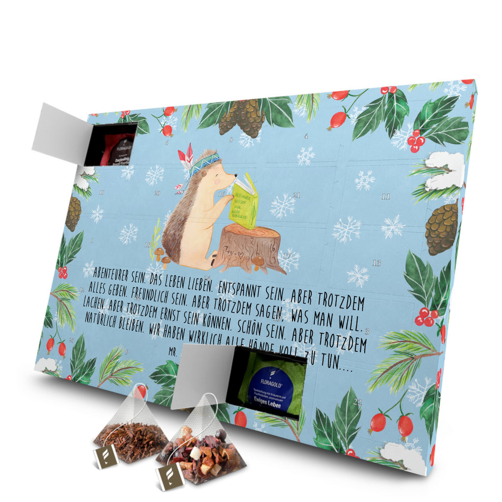 Tee Adventskalender Igel Federschmuck Adventskalender, Kerzen Adventskalender, Duftkerzen Adventskalender, Waldtiere, Tiere, Igel, Indianer, Abenteuer, Lagerfeuer, Camping