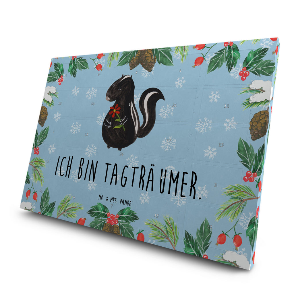 Tee Adventskalender Stinktier Blume Adventskalender, Kerzen Adventskalender, Duftkerzen Adventskalender, Stinktier, Skunk, Wildtier, Raubtier, Stinker, Stinki, Tagträumer, verträumt, Dreams, Träume