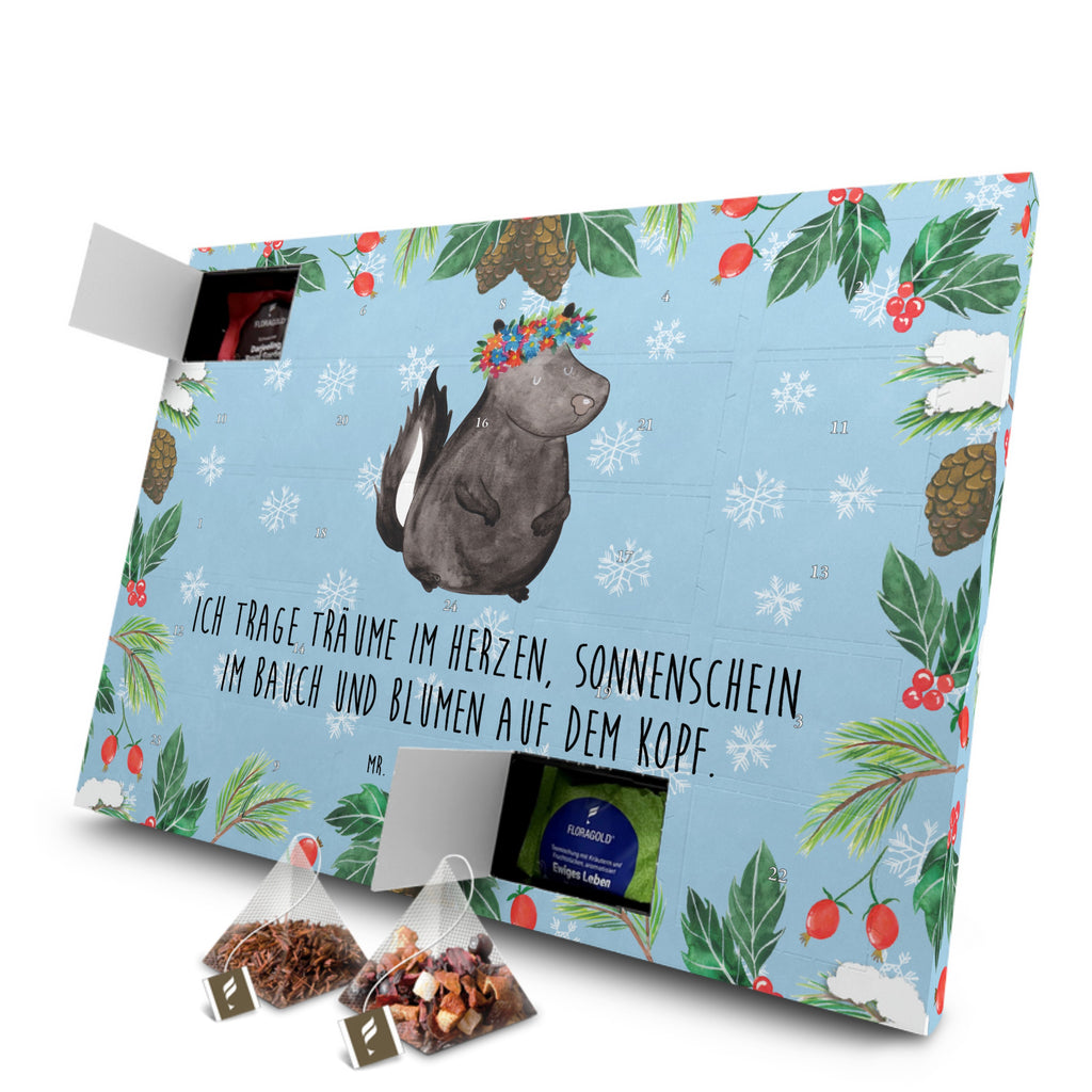 Tee Adventskalender Stinktier Mädchen Adventskalender, Kerzen Adventskalender, Duftkerzen Adventskalender, Stinktier, Skunk, Wildtier, Raubtier, Stinker, Stinki, Yoga, Namaste, Lebe, Liebe, Lache