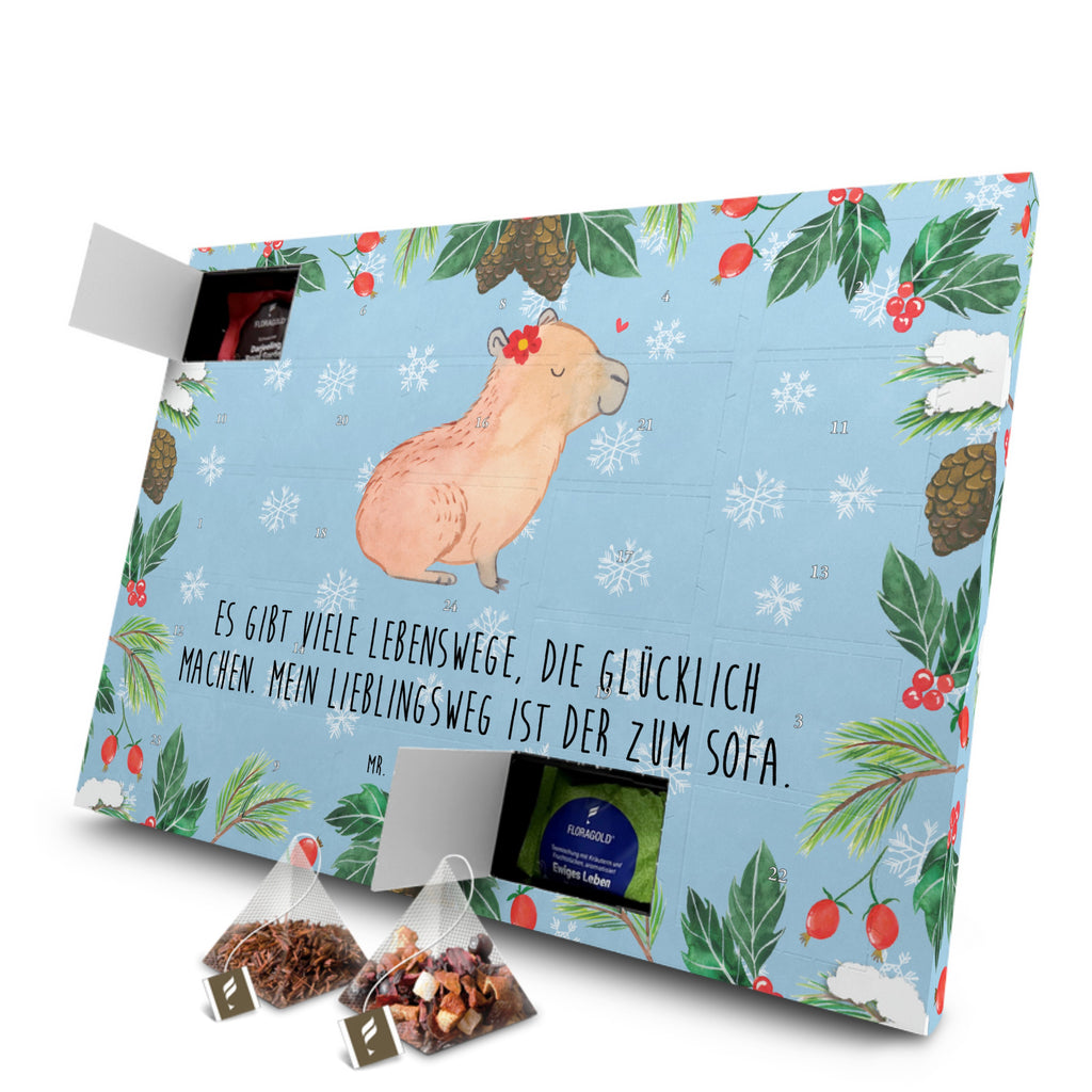 Tee Adventskalender Capybara Blume Adventskalender, Kerzen Adventskalender, Duftkerzen Adventskalender, Tiermotive, Gute Laune, lustige Sprüche, Tiere, Capybara