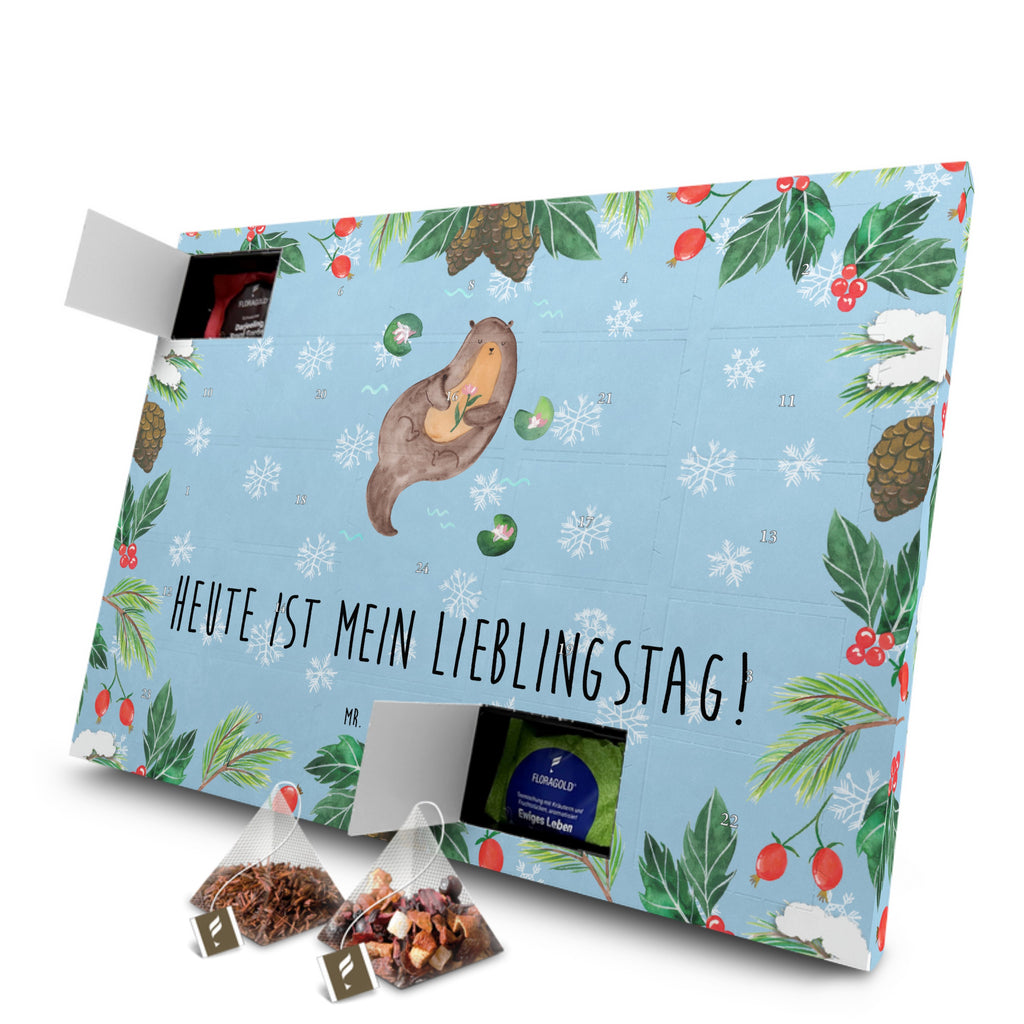 Tee Adventskalender Otter Seerose Adventskalender, Kerzen Adventskalender, Duftkerzen Adventskalender, Otter, Fischotter, Seeotter, Otter Seeotter See Otter