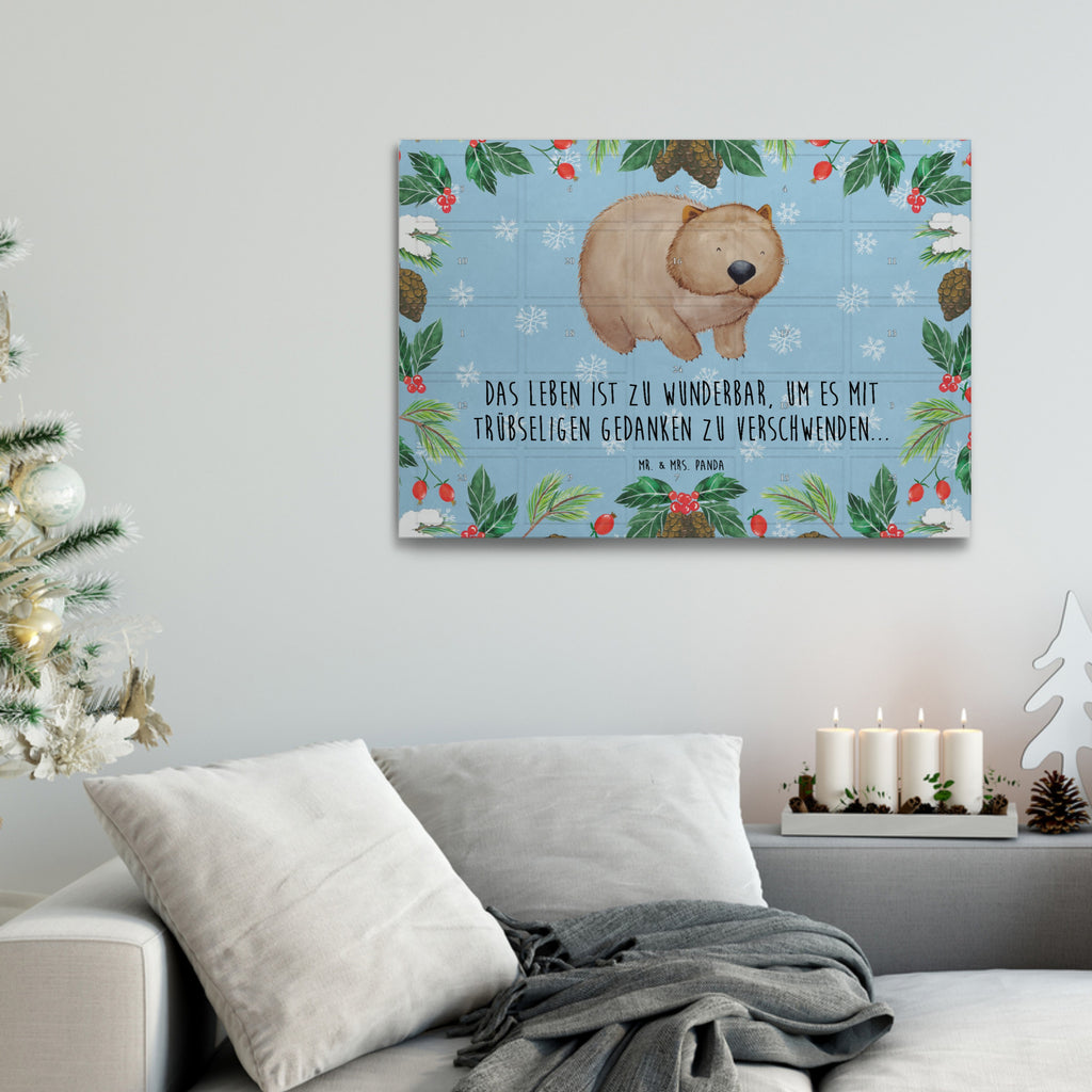 Tee Adventskalender Wombat Adventskalender, Kerzen Adventskalender, Duftkerzen Adventskalender, Tiermotive, Gute Laune, lustige Sprüche, Tiere, Wombat, Das Leben ist schön, Motivation, Spruch, Australien