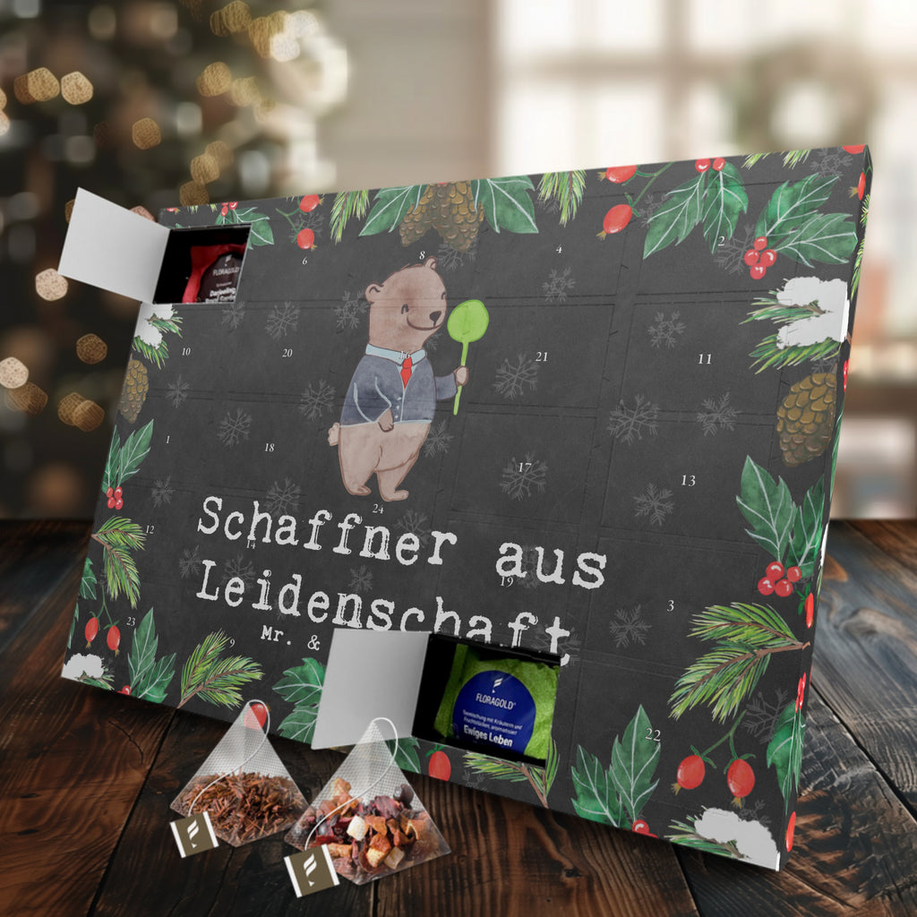 Tee Adventskalender Schaffner Leidenschaft Adventskalender, Kerzen Adventskalender, Duftkerzen Adventskalender, Beruf, Ausbildung, Jubiläum, Abschied, Rente, Kollege, Kollegin, Geschenk, Schenken, Arbeitskollege, Mitarbeiter, Firma, Danke, Dankeschön