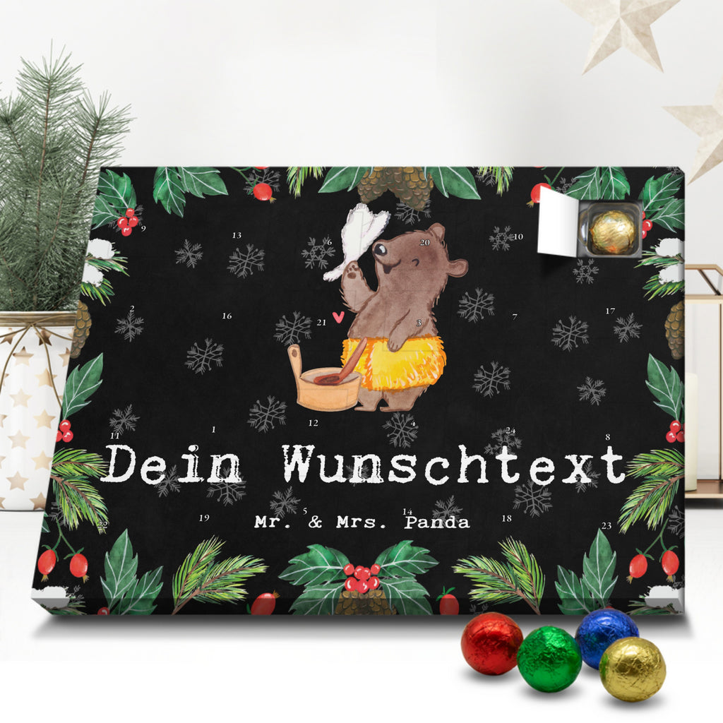 Personalisierter Schoko Adventskalender Saunameister Leidenschaft Personalisierter Adventskalender, Adventskalender mit Namen, Beruf, Ausbildung, Jubiläum, Abschied, Rente, Kollege, Kollegin, Geschenk, Schenken, Arbeitskollege, Mitarbeiter, Firma, Danke, Dankeschön