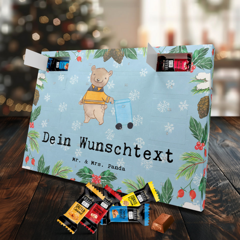 Personalisierter Markenschokolade Adventskalender Müllwerker Leidenschaft Personalisierter Adventskalender, Beruf, Ausbildung, Jubiläum, Abschied, Rente, Kollege, Kollegin, Geschenk, Schenken, Arbeitskollege, Mitarbeiter, Firma, Danke, Dankeschön, Müllwerker, Fachkraft Kreislauf- und Abfallwirtschaft, Müllentsorger, Kehrichtmann, Müllmann, Müllfahrer