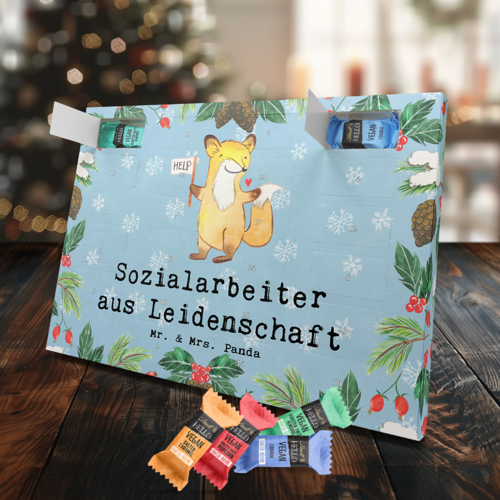 Veganer Adventskalender Sozialarbeiter Leidenschaft Schokoladen Adventskalender, Beruf, Ausbildung, Jubiläum, Abschied, Rente, Kollege, Kollegin, Geschenk, Schenken, Arbeitskollege, Mitarbeiter, Firma, Danke, Dankeschön