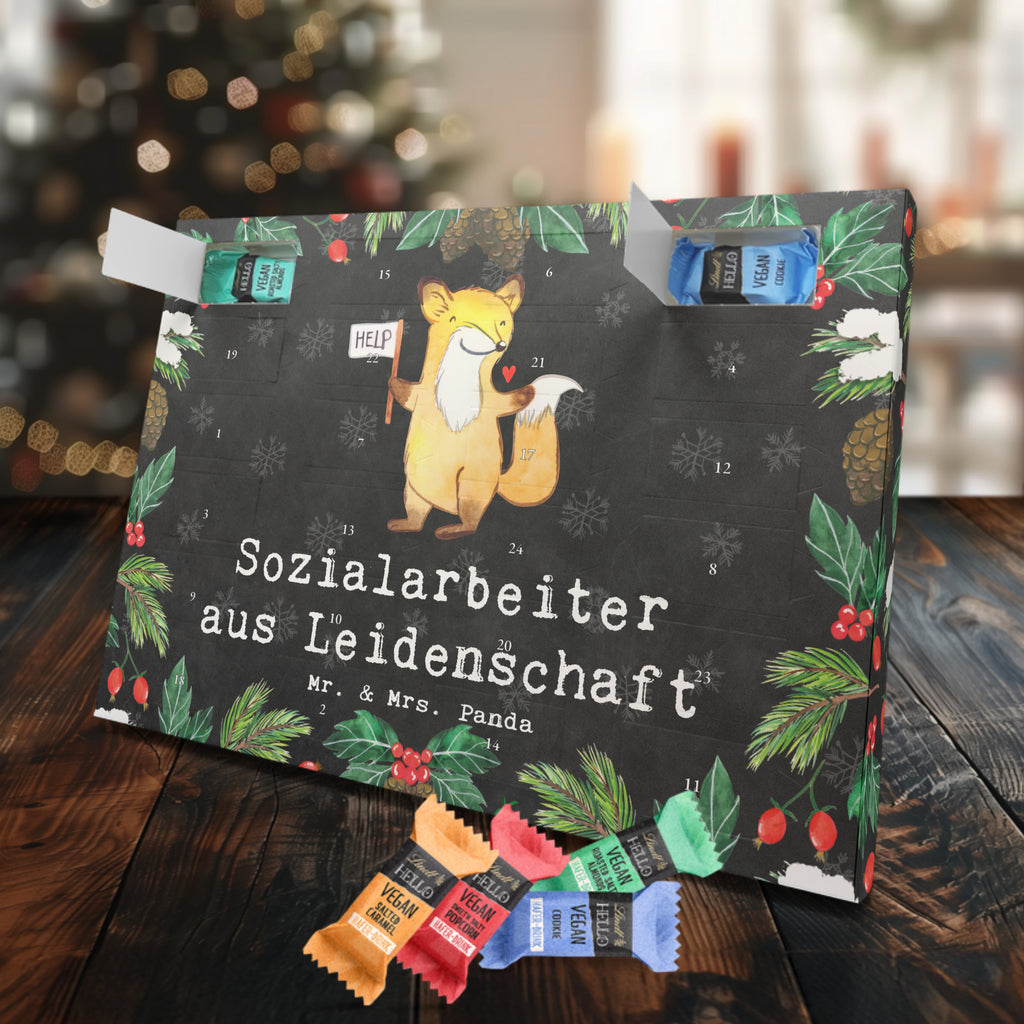 Veganer Adventskalender Sozialarbeiter Leidenschaft Schokoladen Adventskalender, Beruf, Ausbildung, Jubiläum, Abschied, Rente, Kollege, Kollegin, Geschenk, Schenken, Arbeitskollege, Mitarbeiter, Firma, Danke, Dankeschön