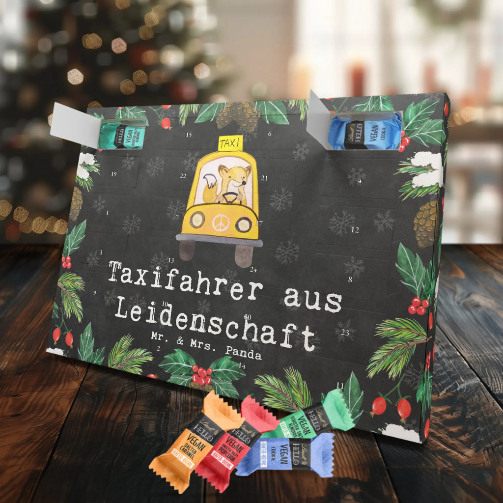 Veganer Adventskalender Taxifahrer Leidenschaft Schokoladen Adventskalender, Beruf, Ausbildung, Jubiläum, Abschied, Rente, Kollege, Kollegin, Geschenk, Schenken, Arbeitskollege, Mitarbeiter, Firma, Danke, Dankeschön