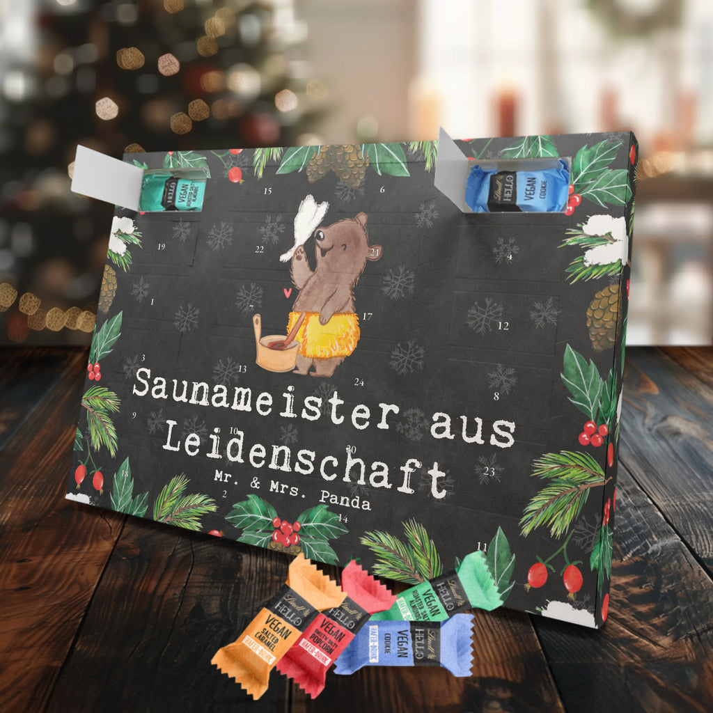 Veganer Adventskalender Saunameister Leidenschaft Schokoladen Adventskalender, Beruf, Ausbildung, Jubiläum, Abschied, Rente, Kollege, Kollegin, Geschenk, Schenken, Arbeitskollege, Mitarbeiter, Firma, Danke, Dankeschön