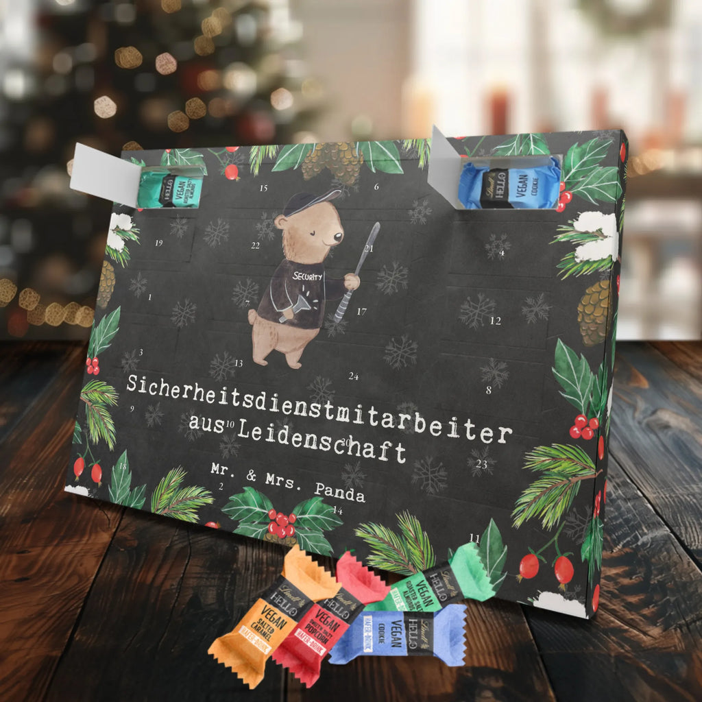 Veganer Adventskalender Sicherheitsdienstmitarbeiter Leidenschaft Schokoladen Adventskalender, Beruf, Ausbildung, Jubiläum, Abschied, Rente, Kollege, Kollegin, Geschenk, Schenken, Arbeitskollege, Mitarbeiter, Firma, Danke, Dankeschön