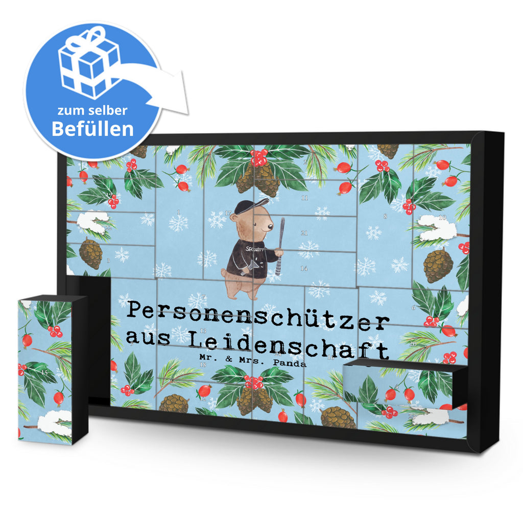 Befüllbarer Adventskalender Personenschützer Leidenschaft Befüllbarer Adventskalender, Adventskalender zum selbst befüllen, Beruf, Ausbildung, Jubiläum, Abschied, Rente, Kollege, Kollegin, Geschenk, Schenken, Arbeitskollege, Mitarbeiter, Firma, Danke, Dankeschön, Bodyguard, Personenschützer