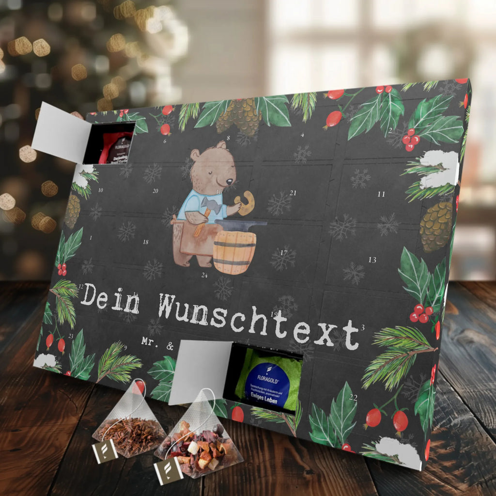 Personalisierter Tee Adventskalender Schmied Leidenschaft Personalisierter Tee Adventskalender, Beruf, Ausbildung, Jubiläum, Abschied, Rente, Kollege, Kollegin, Geschenk, Schenken, Arbeitskollege, Mitarbeiter, Firma, Danke, Dankeschön