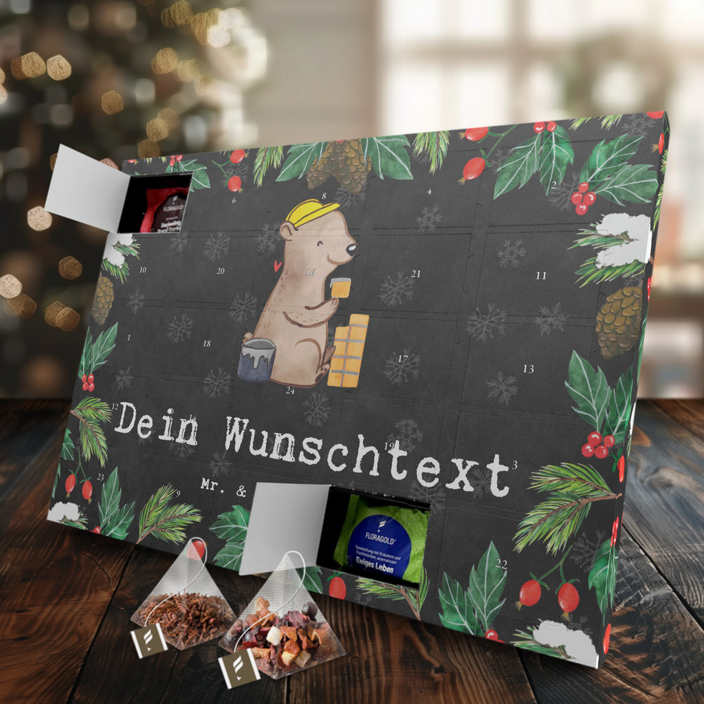 Personalisierter Tee Adventskalender Maurer Leidenschaft Personalisierter Tee Adventskalender, Beruf, Ausbildung, Jubiläum, Abschied, Rente, Kollege, Kollegin, Geschenk, Schenken, Arbeitskollege, Mitarbeiter, Firma, Danke, Dankeschön, Maurer, Maurermeister, Gesellenprüfung, Handwerker, Maurerbetrieb